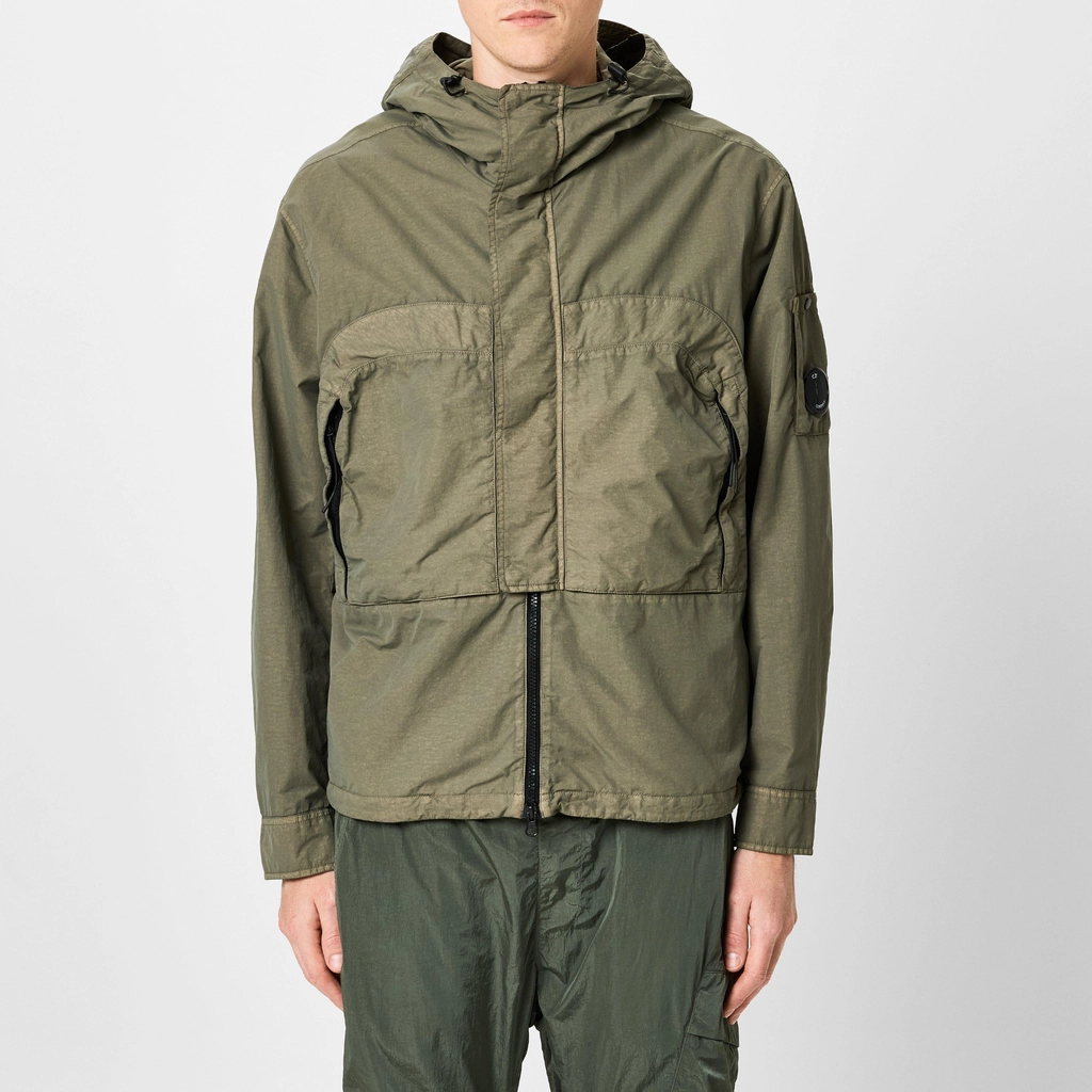 CP Company Flatt Hooded Overshirt - Walnut 359